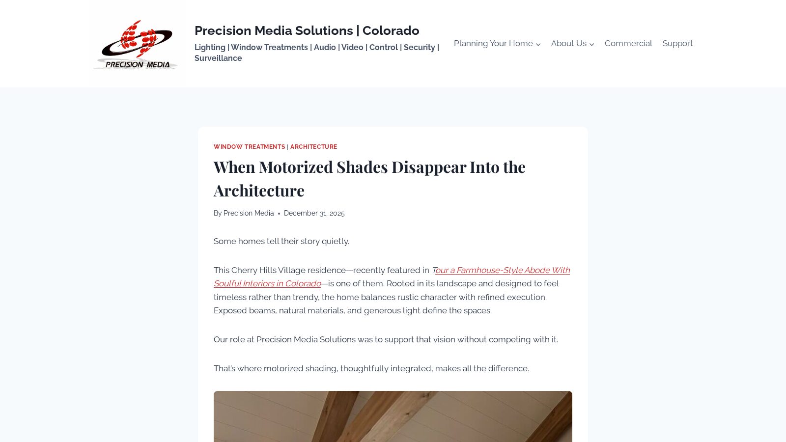 When Motorized Shades Disappear Into the Architecture