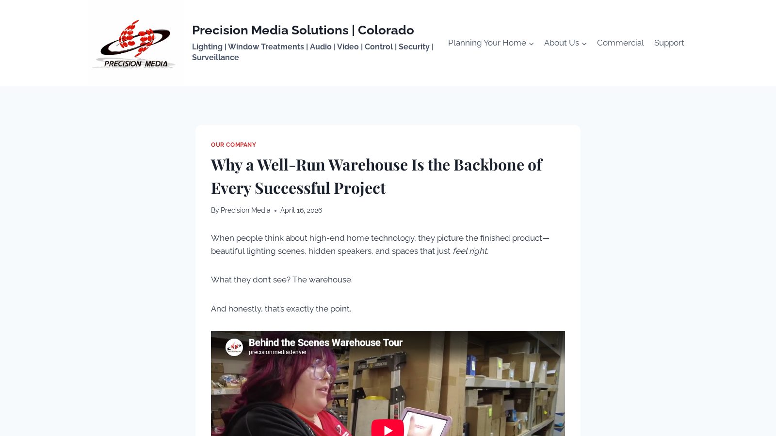 Why a Well-Run Warehouse Is the Backbone of Every Successful Project