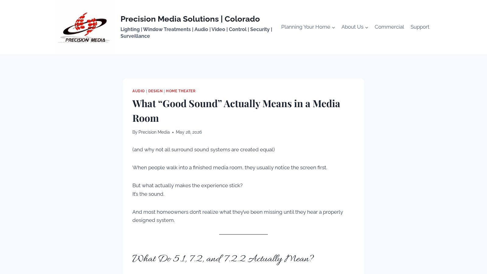 What “Good Sound” Actually Means in a Media Room