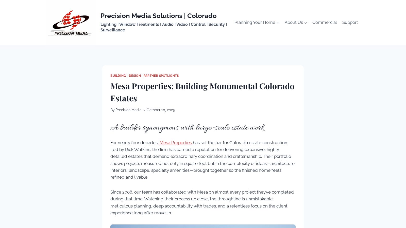 Mesa Properties: Building Monumental Colorado Estates