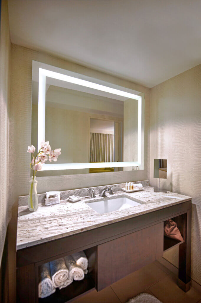 Seura Lighted Mirror HotelBathroom Allegro design – Precision Media Solutions